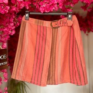 🧡 Urban Outfitters Cute Orange Striped Mini Skirt - Size Small